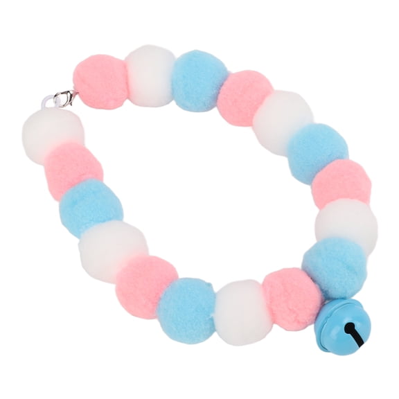 M Buder Premium Pet Collar Soft Lightweight Plush Balls Cute Dog Cat Collar with Bell for Party Daily Wear Blue Medium M Size 13.4 inches / 34 cm Great Present