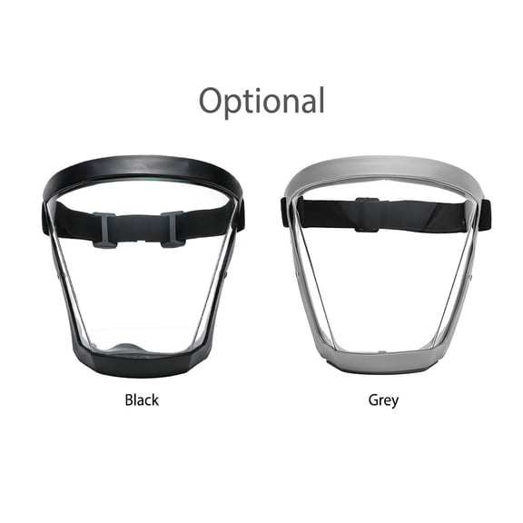 M Buder Premium Protective Face Shield Clear Anti-Fog Windproof Mask Silicone Frame Built-In PM2.5 Filter for Work Cleaning Cooking Cycle Grey