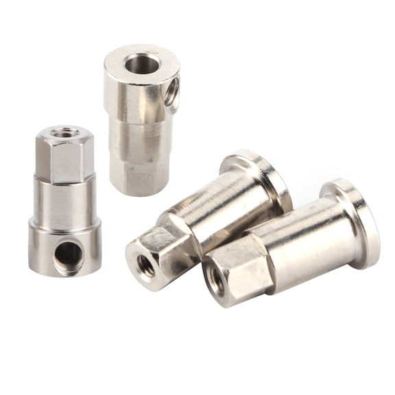 M Buder Premium RC Front Rear Wheel Axle Set for WPL D12 Remote Control Car, Durable Metal Spare Parts Accessories for Micro Card Vehicles, Silver Upgrade Kit, 0.6 x 0.4 inches / 16 x 9 mm