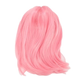 M Buder Premium Short Pink Bob Wig with Bangs for Students Fluffy Straight Heat Resistant Synthetic Hair Costume Cosplay Daily Fashion Headwear 10-12 inches / 25.4-30.5 cm Full Head Wig