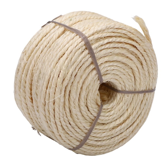 M Buder Premium Sisal Rope DIY Soft Sturdy Cat Scratching Post Replacement Hemp Rope for Cat Climbing Tree and Scratch Post Toy, Heavy Duty Cat Scratcher Twine (0.16 inches / 4 mm x 164 feet / 50 m)