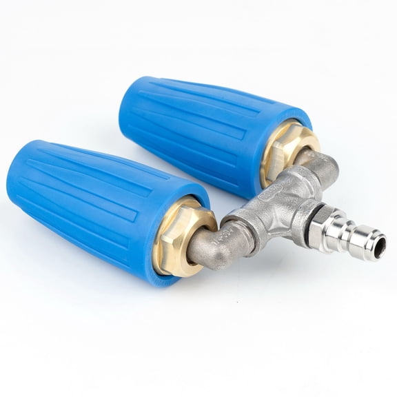 M Buder Pressure Washer Dual Turbo Nozzle 4000 PSI 4-6 GPM 1/4 Inch Quick Connect Rotating Tip Attachment for Heavy Duty Cleaning 2.0mm Ceramic Brass Construction