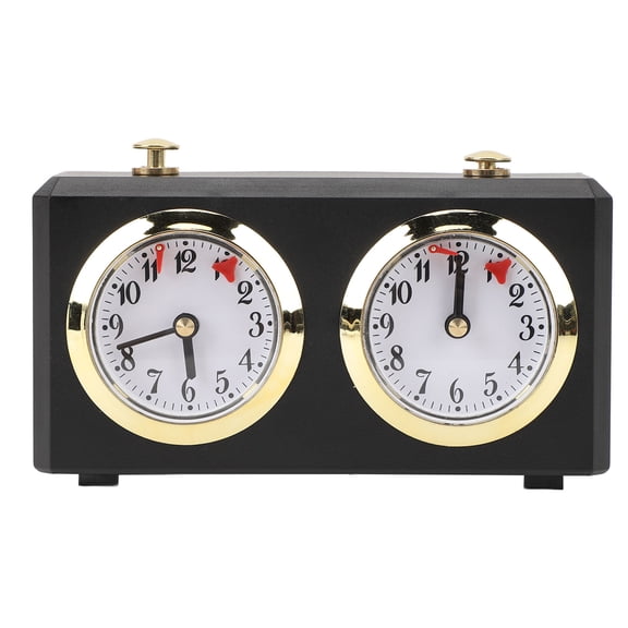 M Buder Professional Analog Chess Clock Wind Up Multi Functional Mechanism Portable Large Easy To Read Dials Chinese Chess Competitions Vintage Mechanical Chess Timer In Black