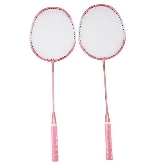 M Buder Professional Badminton Set Iron Alloy Increased Area Shock Absorption Lightweight Sports Racket for Beginner Children Adults Pink 28.3x9.8in / 72x25cm