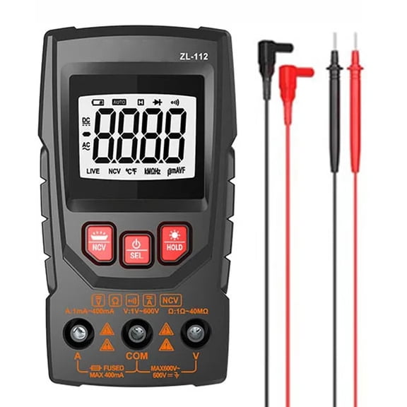M Buder Professional Digital Multimeter 4.65 inches / 11.8 cm Color Display Handheld AC/DC Voltage Current Resistance Diode Tester with Flashlight Automatic Shutdown Function