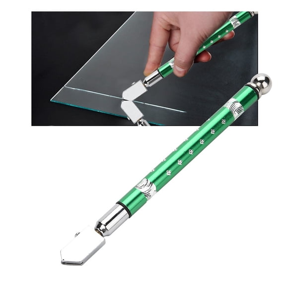 M Buder Professional Handheld Wheel Type Glass Cutter with Non-Slip Ergonomic Metal Handle for 3-15mm Heavy Duty Glass Cutting, Mirror Scoring and Stained Glass Crafting Tools (7.13 inches / 18.1 cm)