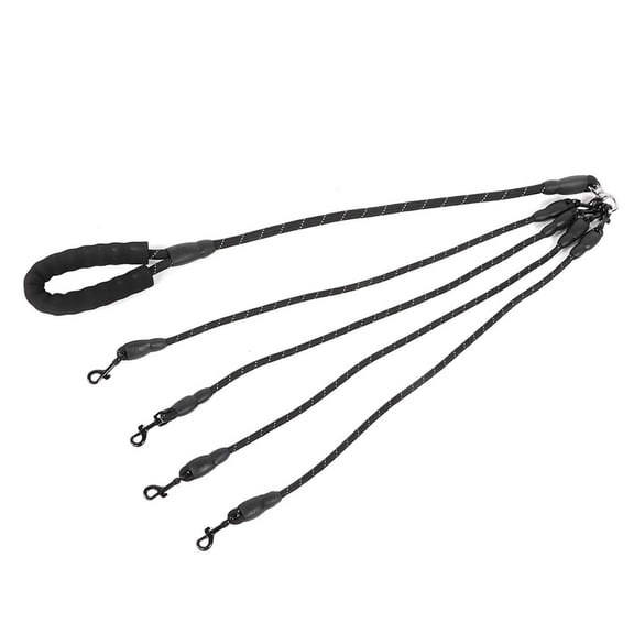 M Buder Professional Heavy Duty Multi Dog Traction Rope with Comfort Padded Handle, Long Odor Resistant Wear Resistant 4-Ways Pet Lead Accessory for Safe Outdoor Walking (4.9 ft / 1.5 m)
