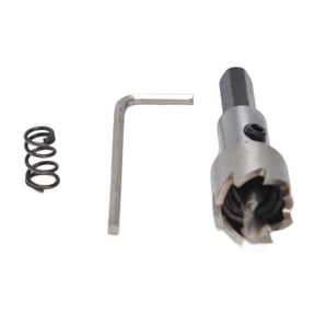 M Buder Professional Hole Saw Opener Drill Bit, 17mm / 0.67 in High Speed Steel Cutter Tool for Precision Wood Metal Plastic Drilling with Hex Wrench and Spring, Industrial Grade Core Hole Boring Bit
