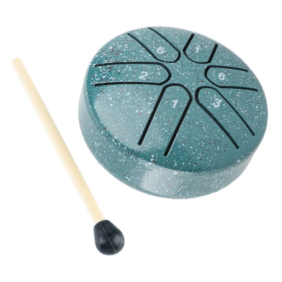 M Buder Professional Mini 6 Note Worry Free Tongue Drum Handpan Percussion Instrument with Drumstick, Green