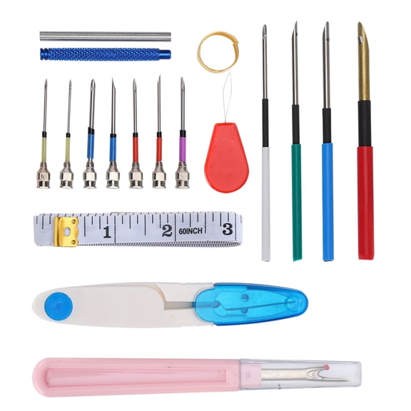 M Buder Professional Punch Needle Knitting Embroidery Pen Set for Sewing Felting DIY Craft Handwork, Includes 7 Replaceable Heads & Accessories, 20 Pieces