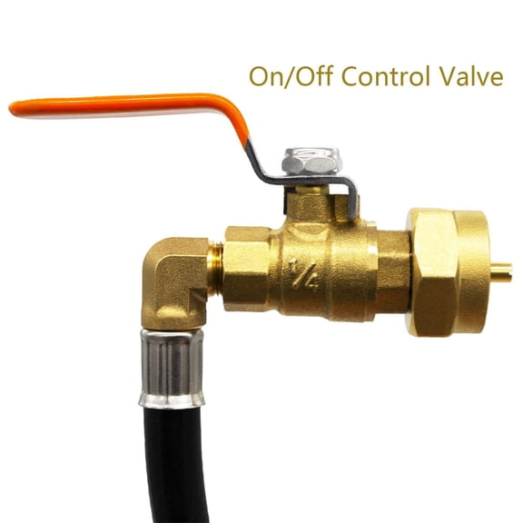 M Buder Propane Refill Adapter Hose 39.3 Inches / 100 cm Extension Tube with ON-Off Control Valve for Outdoor Camping Stoves Grills and Heaters Cooking Accessories