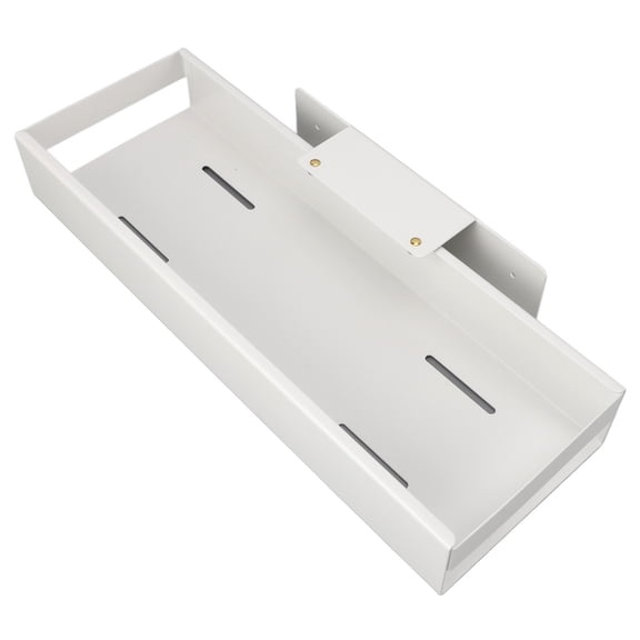 M Buder Pull Out Cabinet Organizer Carbon Steel Slide Out Kitchen Drawer Sliding Pantry Storage Shelf Under Sink Corner Organizer Shelf for Bathroom White Small, 14.17 inches / 36 cm