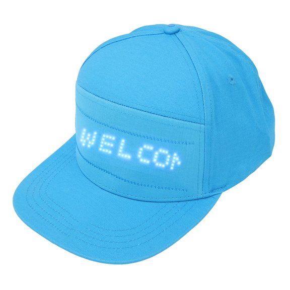 M Buder Pure Color LED Display Cap Cell Phone Editable Bluetooth Led Message Smart Hat Blue [cite: 11, 12]