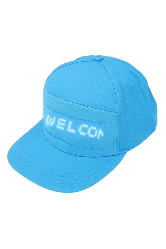 Pure Color LED Display Cap Cell Phone Editable Bluetooth Led Message Smart Hat Blue [cite: 11, 12]