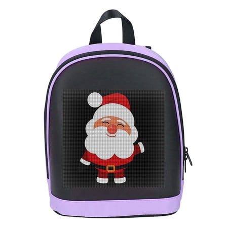 M Buder Purple LED Backpack 64x64 Dot Array Programmable Screen App Controlled Daypack (10.2 x 4.7 x 11.8 inches / 26 x 12 x 30 cm)