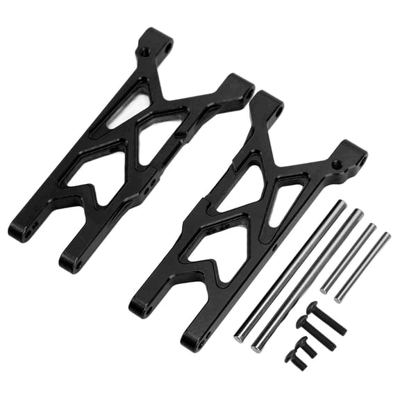M Buder RC Front Lower Suspension Arms Kit 1/10 Aluminum Swing Arm Replacement for ARRMA Typhon Big Rock Senton Models, Black (4.33 inches / 11 cm)