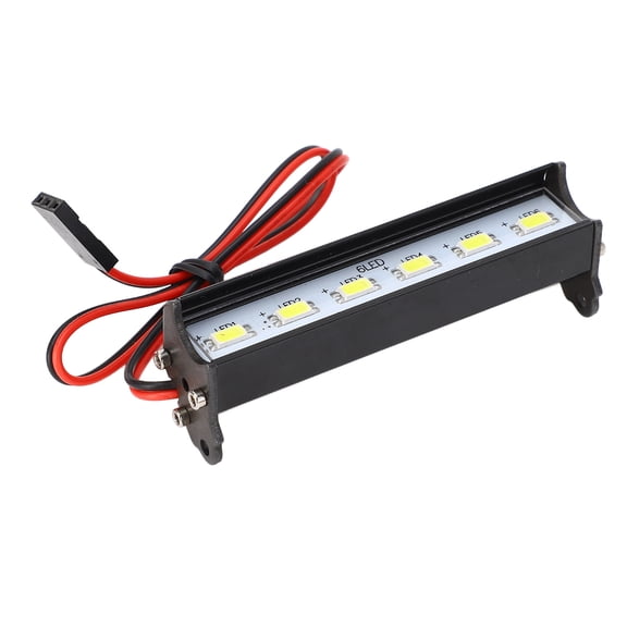 M Buder RC LED Light Bar Kit 70mm / 2.76 inches Aluminum Alloy 6LEDs White Light Roof Lamp Night Racing Accessories for 1:10 Scale Models Universal Fit RC Crawler Upgrade Parts
