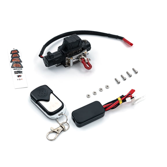 M Buder RC Winch with Remote Controller System Tamiya Plug Compatible with 1/10 1/8 RC Car 5.12 inches / 13 cm Black