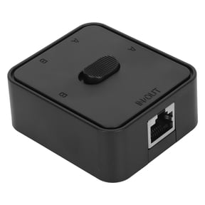 M Buder RJ45 CAT6 2 Ports Gigabit Network Switch, 2-in-1 Out or 1-in-2 Out Key Press Splitter Selector Box. Power Free Ethernet Hub for Desktop and Home Network, Durable ABS Material
