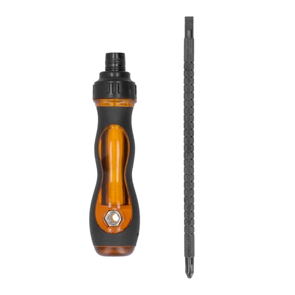 M Buder Ratchet Screwdriver Slot Cross Double-Ended Retractable Magnetic Fastening Tool for Home Improvement, DIY Maintenance, Multi-Purpose Hardware Repair Equipment (8.27 inches / 21 cm)