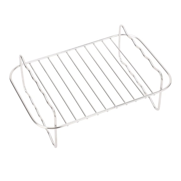 M Buder Rectangle Stainless Steel Fryer Rack Multi Layer Stand For Double Basket Fryers Compatible With Ninja Foodi DZ201 401 Includes Oil Brush And Brackets High Quality Kitchen Appliance Part