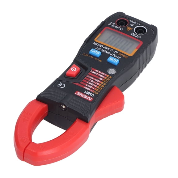 M Buder Red Digital Clamp Meter Accurate Contactless Backlight Handheld AC DC Voltage Tester for Current Resistance Capacitance 7.48 in / 19 cm