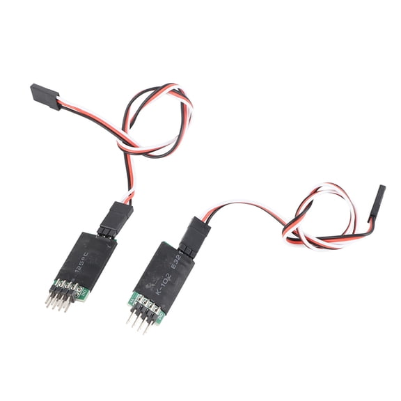 M Buder Remote Control Car Third Channel Light Receiver Cord Switch, Black Plastic RC Part Accessory, 6V Supply, Multiple Flash Modes, 2 Pieces (1.9 inches / 4.7 cm)