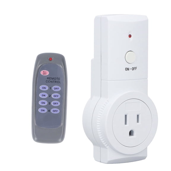 M Buder Remote Control Outlet Wireless Power Socket Receptacle 110V 1800W for Light Conditioner Smart Automations Home Improvement Heavy Duty ABS (5.51 inches / 14 cm)