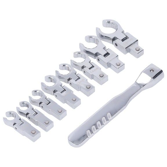 M Buder Replaceable Wrench Set Flexible Head Torsion Wrench 180 Degree Rotating Spanner with Handle (9.84 inches / 25 cm)[cite: 1]