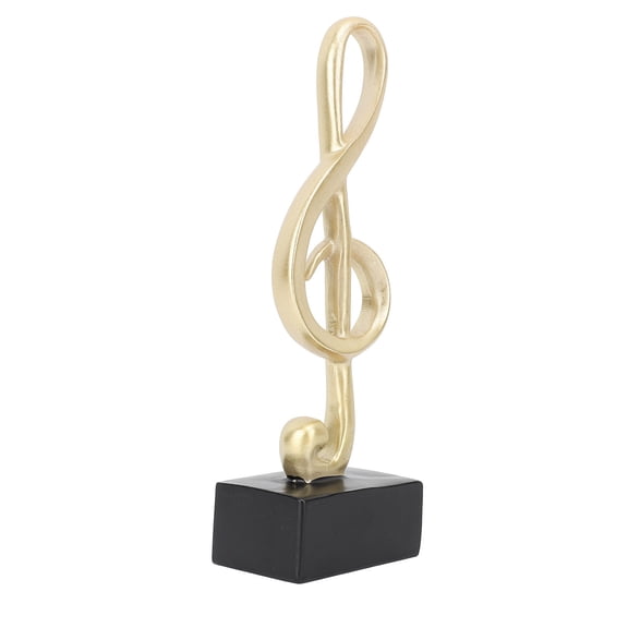 M Buder Resin Music Note Model Decorative Golden Sculptures Luxurious Elegant Figurines for Bookshelf Desktop (9.06 inches / 23 cm)