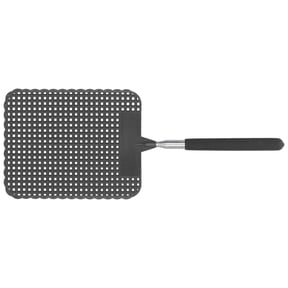 M Buder Retractable Plastic Fly Swatter Mosquito Racket with Stainless Steel Rod for Home Office Black 11.81 inches / 30 cm