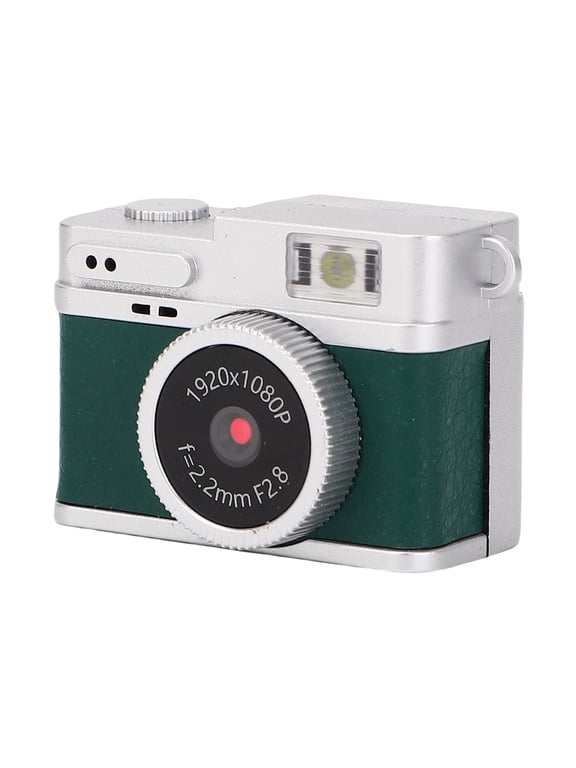 Retro Keychain Mini Digital Camera 1080P HD Camcorder with 0.96 Inches Screen Portable Action Vlog Pocket Camera Video Recorder for Cycling Hiking Green
