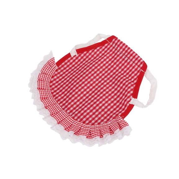 M Buder Reusable Hen Double Apron Poultry Protector with Elastic Straps for Small Medium Large Hens, Chicken Saddle Jacket, Red Grid, 9.06 inches / 23 cm