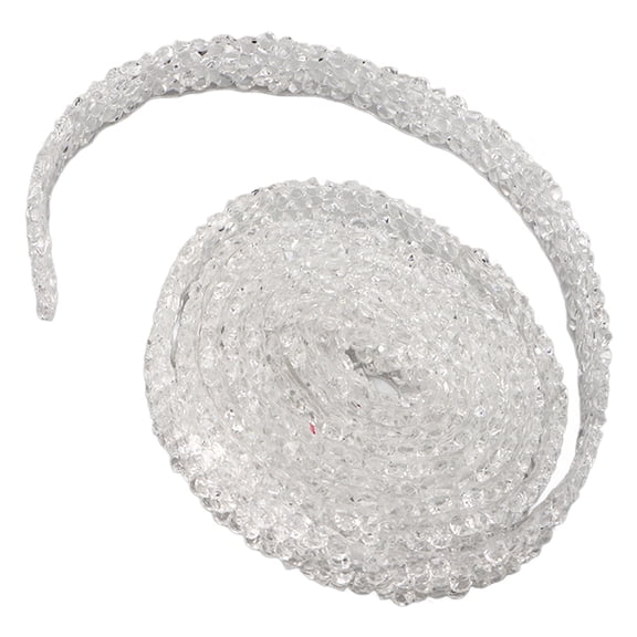 M Buder Rhinestone Strip 5 Yards Long, 0.4 Inches / 1 cm Wide, Transparent White Crystal Ribbon for DIY, Wedding, Party, and Birthday Embellishments
