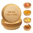 thumbnail image 1 of M Buder Round Air Fryer Parchment Paper, Food Grade Baking Paper for Air Fryer, 105 Pcs, 1 of 4