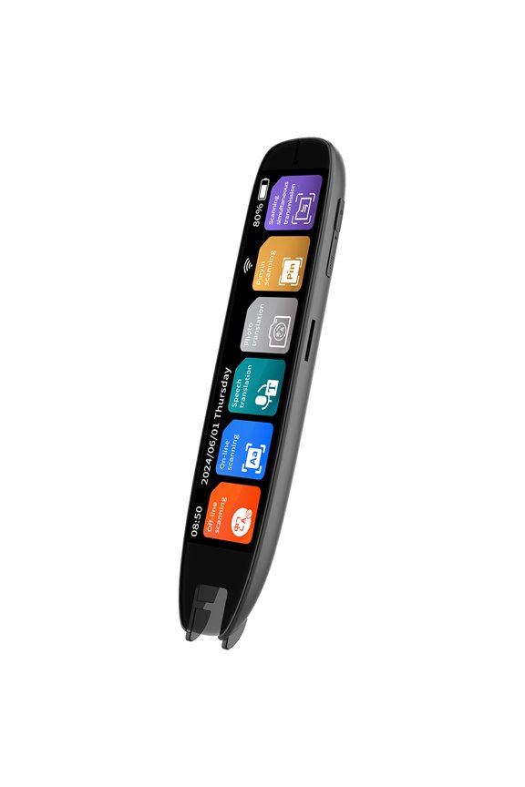 S65 Pro Touchscreen Scan Translation Pen 3.69 inches Display Text Reading Device Voice Translator 142 Languages Support WiFi Connection Electronic Dictionary MP3 Player Black