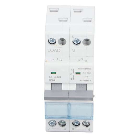 M Buder SEG-63 DC Isolator Switch 230V 63A 2P Dual Power Disconnect Switch for Photovoltaic Solar Power Generation Systems and Communication Networks (3.94 inches / 10 cm)