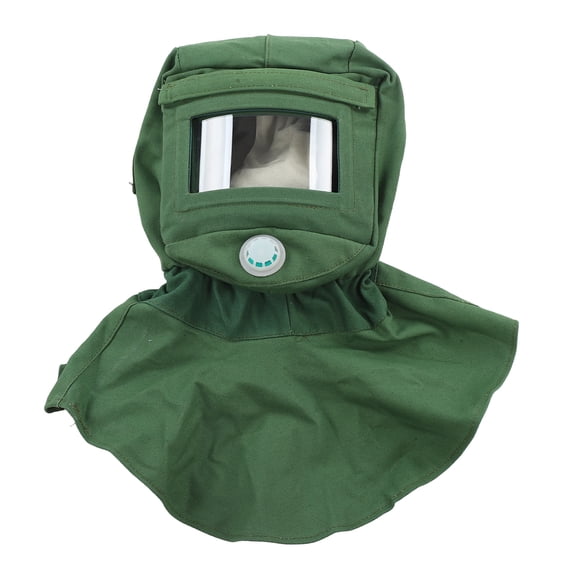 M Buder Sand Blasting Hood Cap Face Shield Vent Dustproof Windproof Canvas Shawl Cut Scratch Heat Resistant Neck Protector Mask for Polishing, Grinding, and Dust Prevention, 12.6x9.8 in / 32x25 cm
