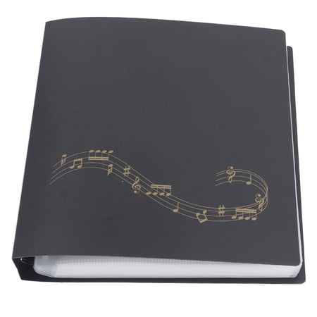 M Buder Sheet Music Folder PP 60 Pages Capacity Writable Music Sheet File Paper Storage Holder, Black, A4 Size (13.78 inches / 35 cm)