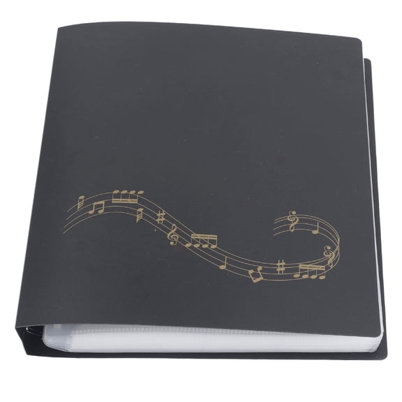 M Buder Sheet Music Folder PP 60 Pages Capacity Writable Music Sheet File Paper Storage Holder, Black, A4 Size (13.78 inches / 35 cm)