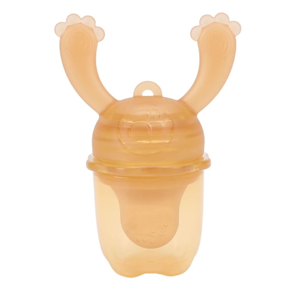 M Buder Silicone Baby Fresh Fruit Food Feeder Tool and Teether Toy Pacifier for Infants, Safe BPA-Free Squeeze Dispenser for Toddler Snacks, Small Size for 3-6 Months, Multicolor