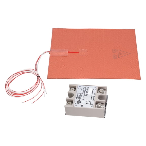 M Buder Silicone Heater Pad Heating Mat with Relay Module for VORON 3D Printer 220V 450W 9.8x9.8 inches / 250x250mm