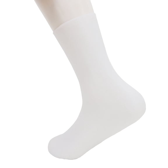 M Buder Silicone Moisturizing Socks White Ankle Length Dry Cracked Feet Hydrating Spa Socks Foot Care Treatment for Women Men L Size (10 inches / 25.4 cm)
