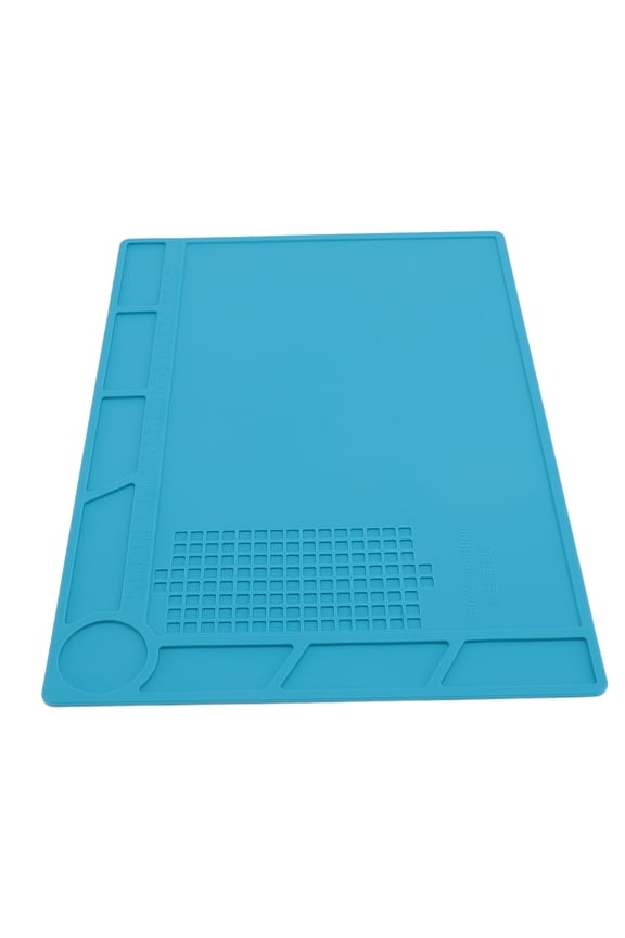 Silicone Soldering Mat Electronic Repair Work Pad Anti-Slip Workbench Organizer with 25cm / 9.84 Inches Scale for Watch Tool Kit