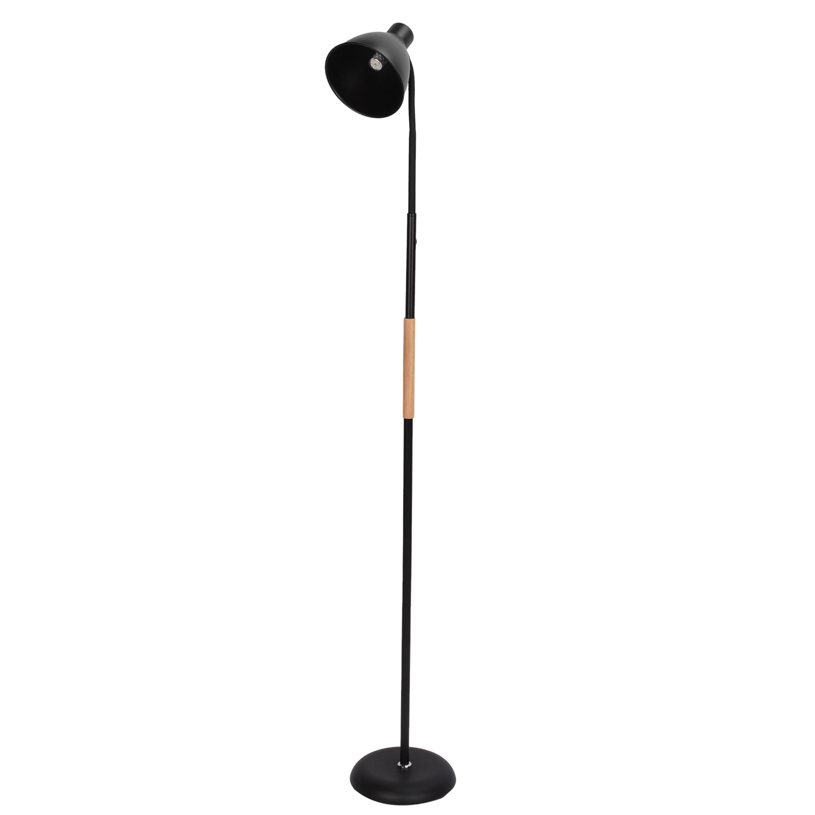 M Buder Simple Floor Lamp Tricolor LED Standing Lamp Living Room Bedroom Bedside Home Lighting Iron Wood Construction Decorative Reading Light Fixture Includes E27 Bulb EU Plug