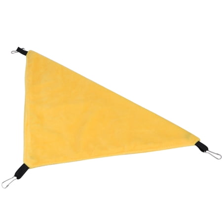 M Buder Small Pet Triangle Hammock Hanging Bed Cozy Nest Habitat Cage Accessories for Squirrel Hamster Sugar Glider Guinea Pig Large Yellow (10 inches / 25.4 cm)