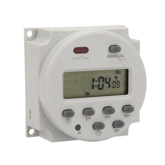 M Buder Small Type 7 Days Programmable Digital Displayed Timer Switch 1S~168h 5VA (110V AC) - Electronic Control Device, High Accuracy Time Relay Switch for Street Lamps
