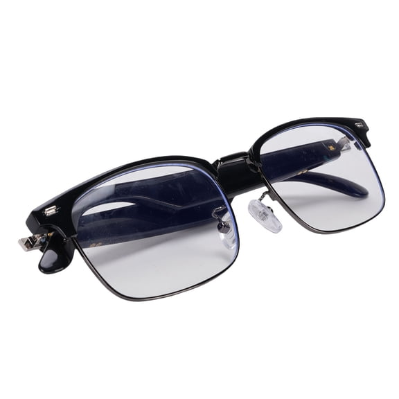 M Buder Smart Glasses with Voice Assistant Touch Control Bluetooth Smart AI Translator Glasses Supports 150 Languages Open-Ear Audio Blue Light Blocking for Music Calling 5.51 inches / 14 cm Black
