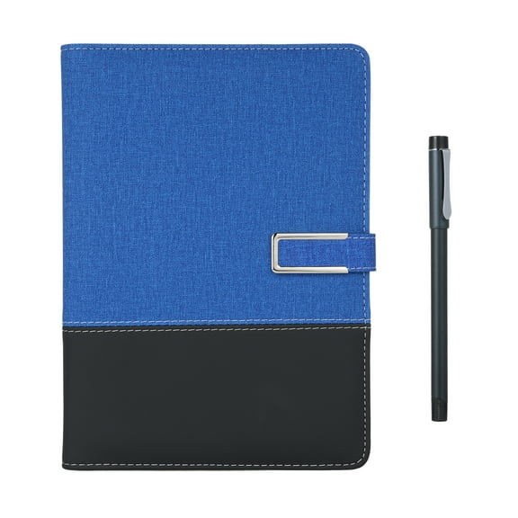 M Buder Smart Pen and A5 PU Leather Notebook Set Lined Journal Planner Real-time Sync Voice-to-Text Offline Storage AI Function Compatible with Android iOS 80-Page 6-Ring Binder Business Blue