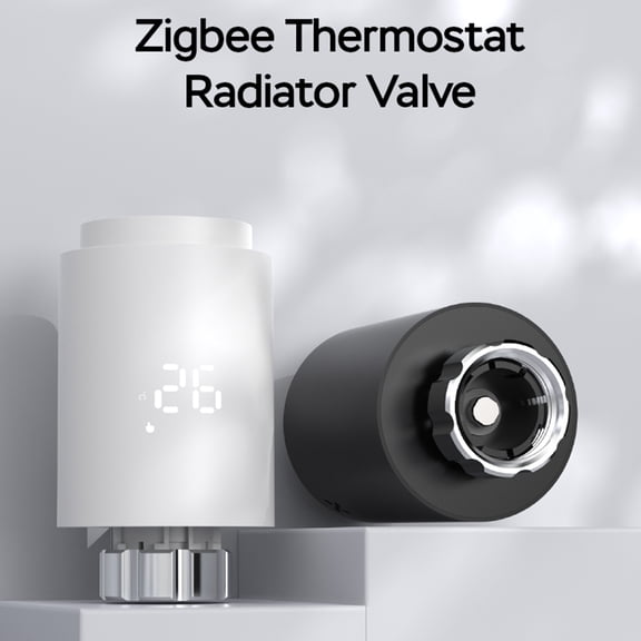 M Buder Smart Thermostatic Radiator Valve Black LED Display App Voice Control Intelligent Temperature Controller Energy Saving Heating Child Lock Home Thermostat